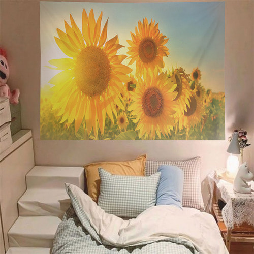 집 꾸미기 꽃 해바라기 홈 DIY 인테리어 패브릭 포스터 대형